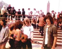 Crowd gathered on steps at Jones Beach